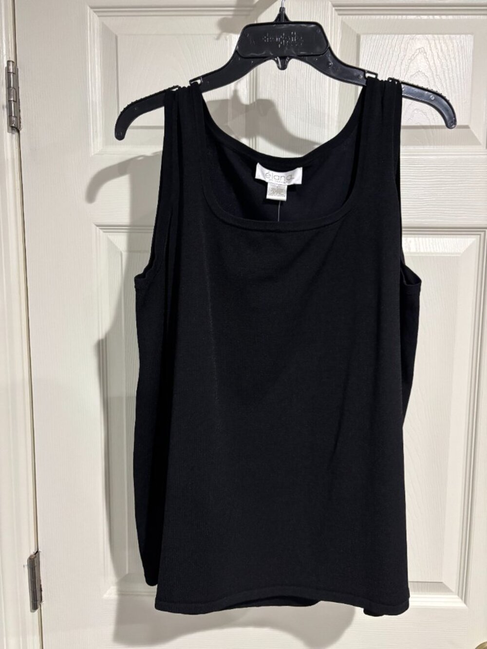 ELANA  LADIES BLACK TANK TOP SIZE 1 SLEEVELESS RAYON/NYLON DRESSWEAR SHELL NEW